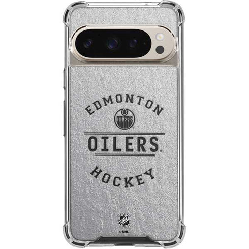NHL Edmonton Oilers Black Text Pixel 9/9 Pro Clear Case